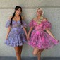 Corset Skater Tulle Ruffle Homecoming Dresses