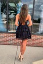 Corset Skater Chiffon Sweetheart Tiered Homecoming Dresses