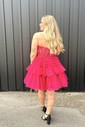 Corset Skater Glitter Tulle Tiered Homecoming Dresses