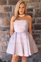 Elegant Skater Satin Straight Homecoming Dresses