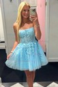 Corset Skater Tulle Appliques Homecoming Dresses