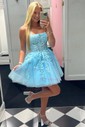 Corset Skater Tulle Appliques Homecoming Dresses