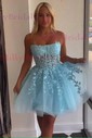 Corset Skater Tulle Appliques Homecoming Dresses