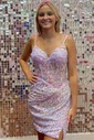 Corset Bodycon Sequin Appliques Homecoming Dresses