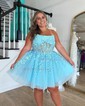 Corset Skater Tulle Appliques Homecoming Dresses