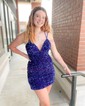 Sparkly Bodycon Sequin Ruched Homecoming Dresses