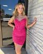 Corset Bodycon Sequin V-neck Homecoming Dresses