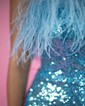 Sparkly Blue Bodycon Sequin Feathers Homecoming Dresses