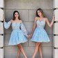 Corset Skater Sequin Appliques Homecoming Dresses