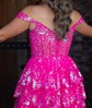 Corset Skater Appliques Tiered Homecoming Dresses