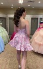 Corset Sky Blue Satin Skater Ruffle Homecoming Dresses