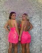 Sparkly Bodycon Sequin Feathers Homecoming Dresses