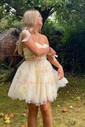 Cute Pearl Pink Skater Tulle Sweetheart Homecoming Dresses