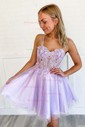 Corset Lilac Skater Tulle Sweetheart Homecoming Dresses