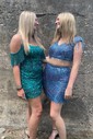 Sparkly Sequin Bodycon Fringe Homecoming Dresses