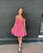 Sparkly Skater Sequin Lace-up Homecoming Dresses