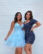 Puffy Skater Tulle Tiered Ruffle Homecoming Dresses