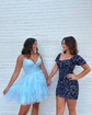 Puffy Skater Tulle Tiered Ruffle Homecoming Dresses