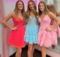 Puffy Skater Tulle Tiered Ruffle Homecoming Dresses