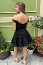 Corset Skater Glitter Bow Tiered Homecoming Dresses