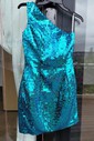 Sparkly Blue Bodycon Sequin One Shoulder Homecoming Dresses