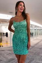 Sparkly Bodycon Sequin Lace-Up Homecoming Dresses