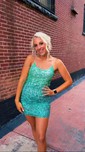 Sparkly Bodycon Sequin Lace-Up Homecoming Dresses