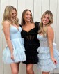 Corset Skater Glitter Tiered Homecoming Dresses