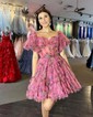 Unique Skater Tulle Ruffle Homecoming Dresses