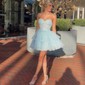 Corset Skater Glitter Tiered Homecoming Dresses