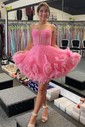 Corset Skater Glitter Ruffle Homecoming Dresses