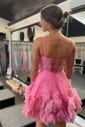 Corset Skater Glitter Ruffle Homecoming Dresses