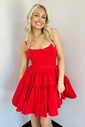 Corset Skater Stain Ruffle Bow Homecoming Dresses