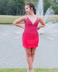 Glitter Bodycon Jersey Beaded Homecoming Dresses