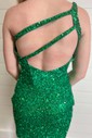 Sparkly Bodycon Sequin Cut Out One-Shoulder Homecoming Dresses