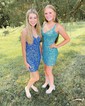 Sparkly Bodycon Sequin V-neck Homecoming Dresses