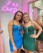 Corset Sky Blue Bodycon Jersey Beaded Homecoming Dresses