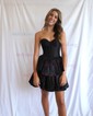 Corset Black Skater Taffeta Sweetheart Homecoming Dresses