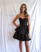 Corset Black Skater Taffeta Sweetheart Homecoming Dresses