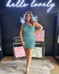 Sparkly Sky Blue Bodycon Sequin One-Shoulder Homecoming Dresses