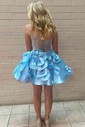 Corset Daffodil Skater Satin V-neck Homecoming Dresses