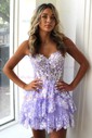 Corset Sky Blue Skater Glitter Tulle Tiered Homecoming Dresses