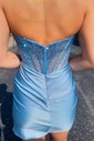 Corset Bodycon Satin Beaded Homecoming Dresses