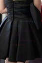 Unique Black Skater Satin Bow Homecoming Dresses