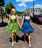 Corset Hunter Skater Organza Ruffle Homecoming Dresses