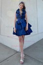 Unique Skater Taffeta Ruffle Tiered Homecoming Dresses