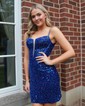 Corset Bodycon Sequin V-neck Homecoming Dresses