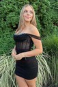 Corset Black Tight Glitter Off-The-Shoulder Homecoming Dresses