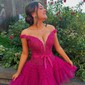 Corset Skater Glitter Bow Tiered Homecoming Dresses