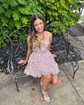 Corset Sky Blue Skater Glitter Tulle Tiered Homecoming Dresses